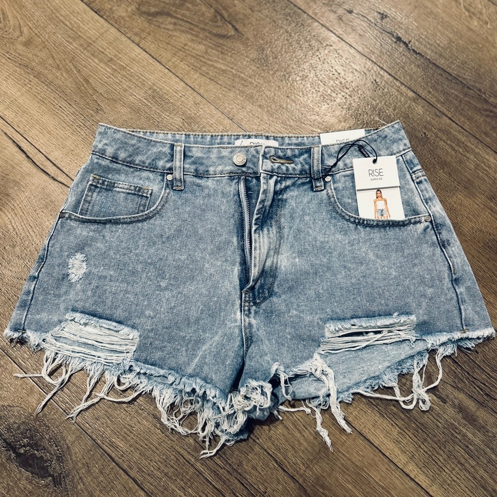 Distressed Denim Women High Waisted Shorts